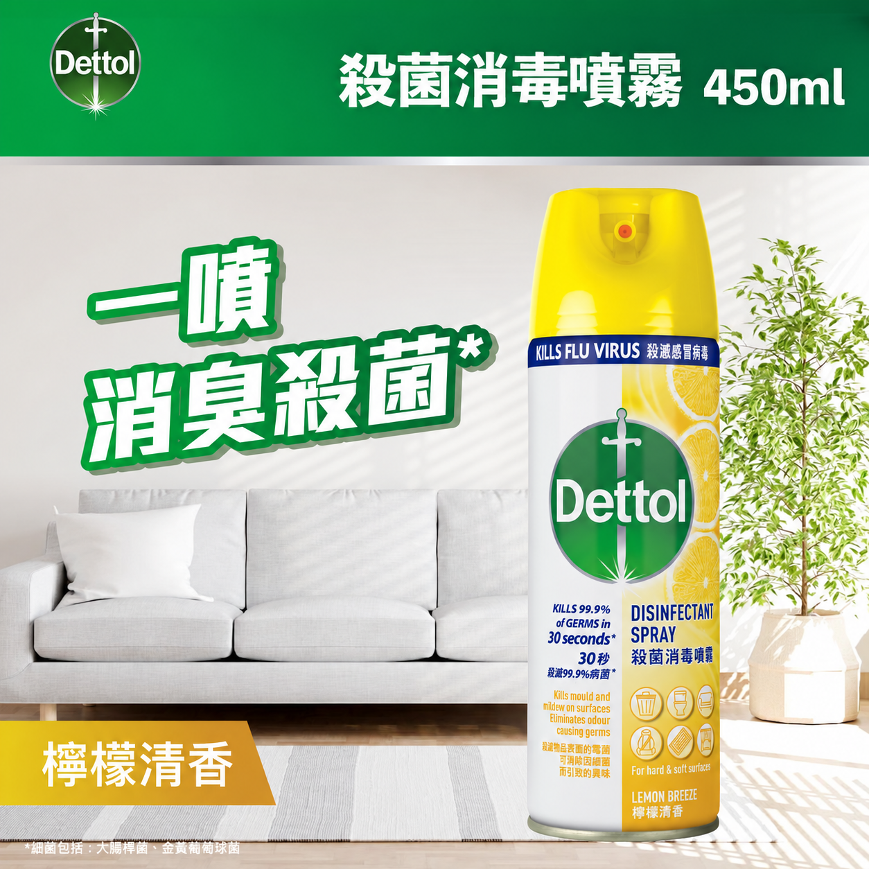 Dettol - 滴露杀菌消毒喷雾 柠檬清香 450ml