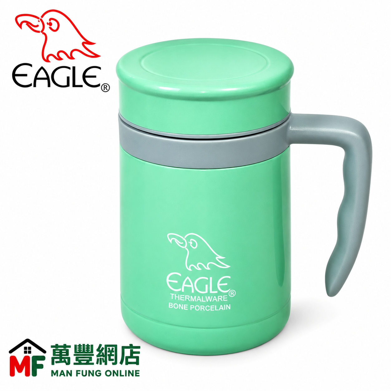 Eagle 鷹牌 - 骨瓷內膽有柄真空保溫杯 350mL 薄荷綠色 #CP350