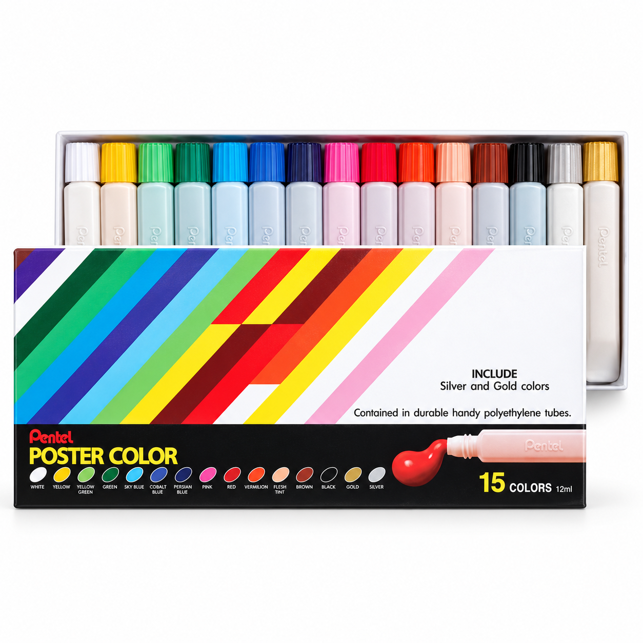 Pentel - 廣告彩 15色 12mL×15支 #YNGP-15