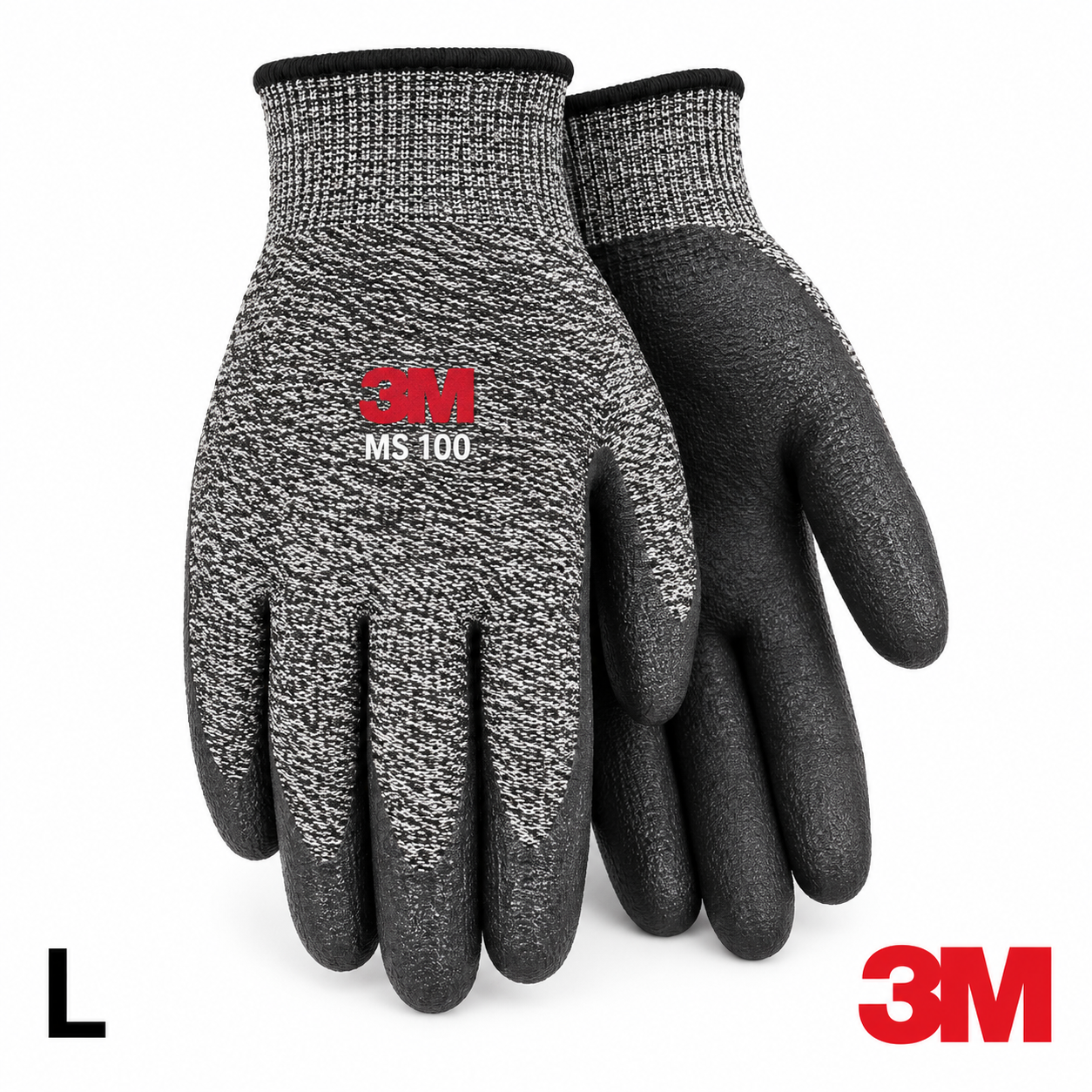 3M - 耐用型多用途DIY安全手套 MS-100 灰色 1双 (L／XL)
