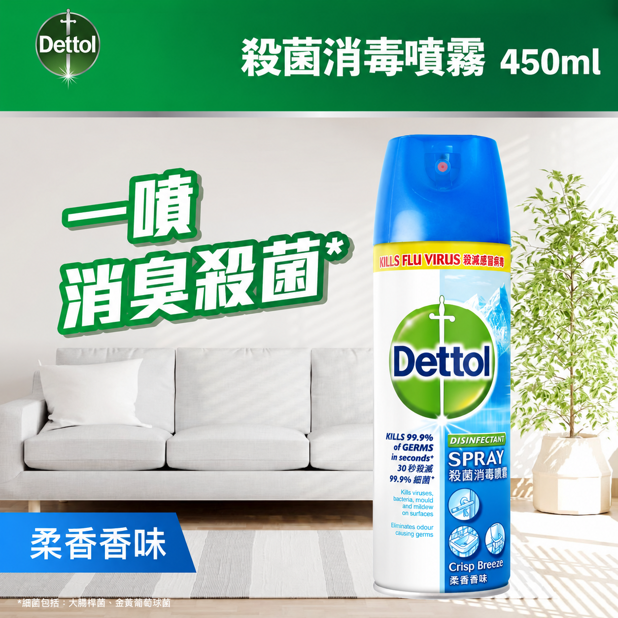 Dettol - 滴露杀菌消毒喷雾 柔香香味 450ml