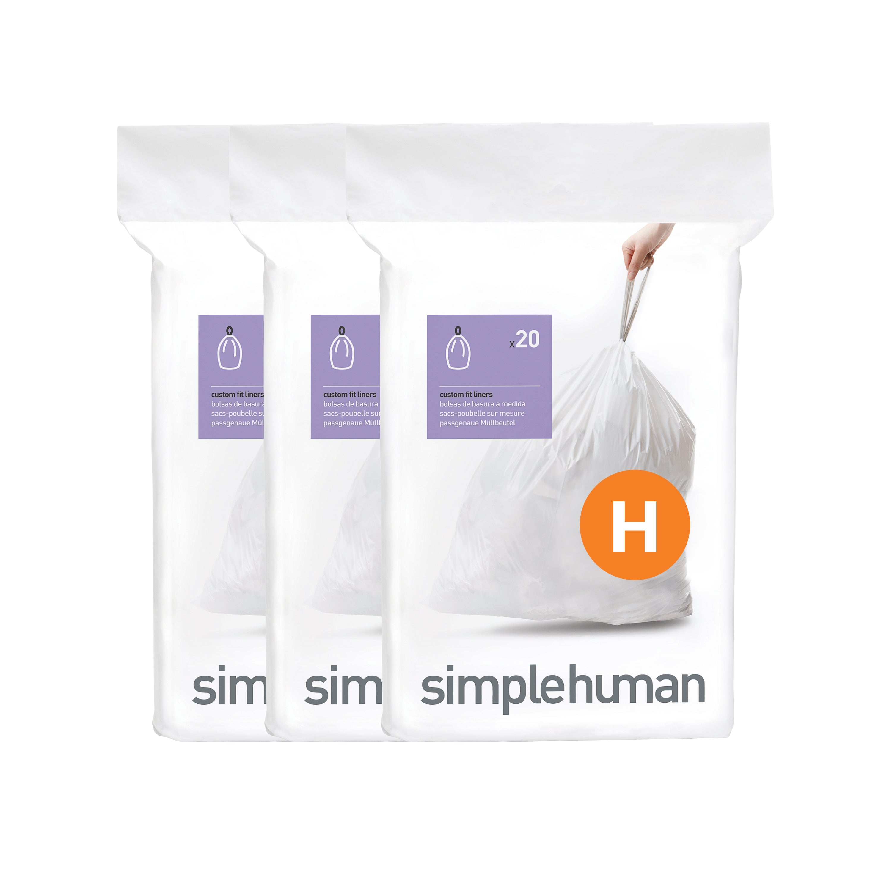 simplehuman - Code H 抽繩垃圾袋 30–35L 60個裝 #CW0258