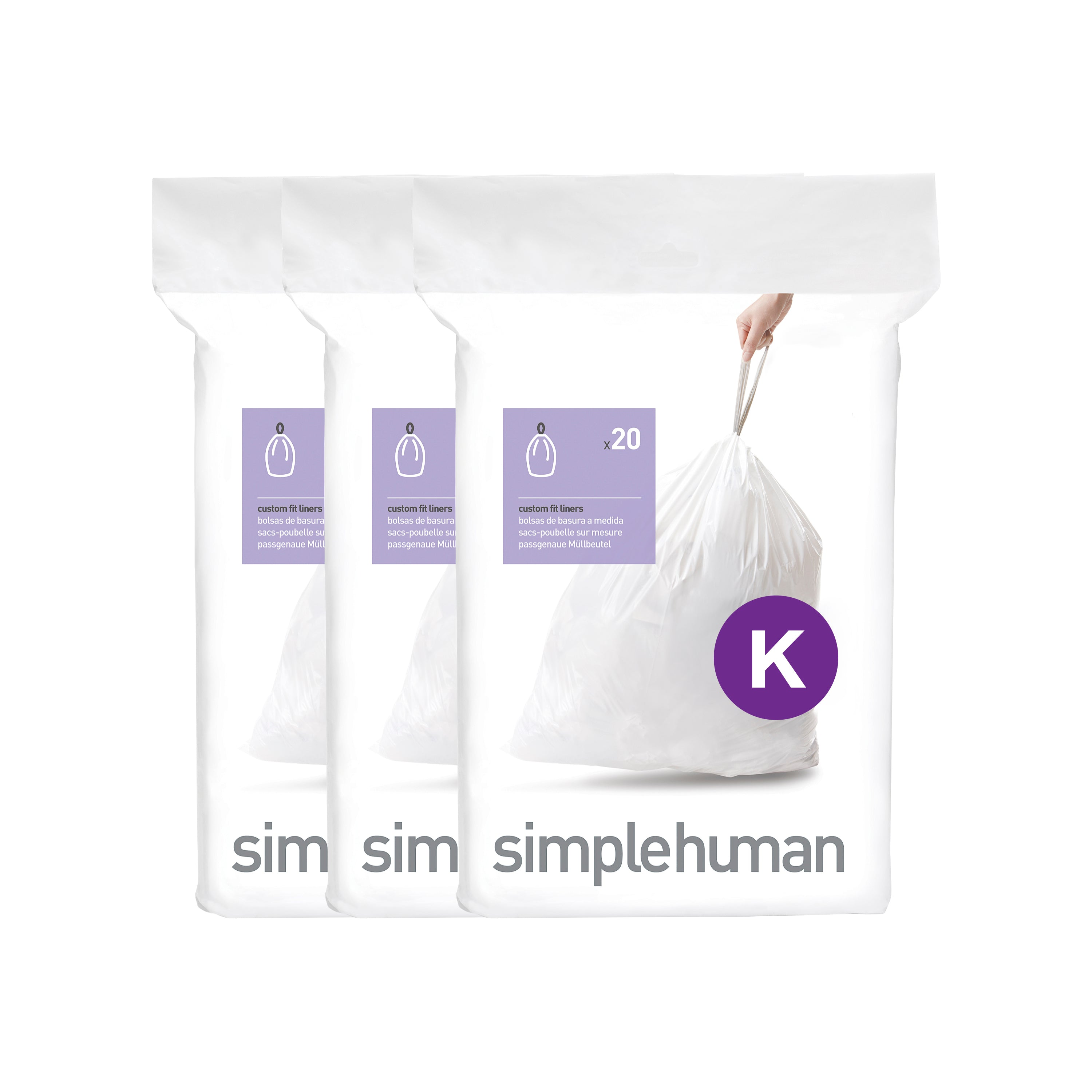 simplehuman - Code K 抽繩垃圾袋 35–45L 60個裝 #CW0260